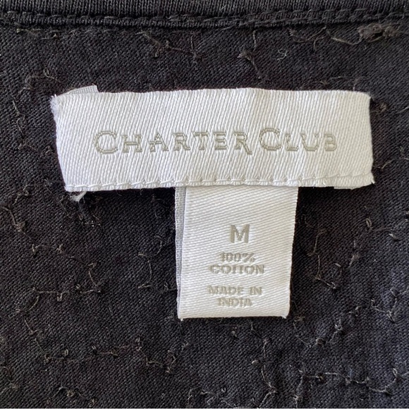 Charter Club Sequin Black Top Size Medium - Picture 5 of 5